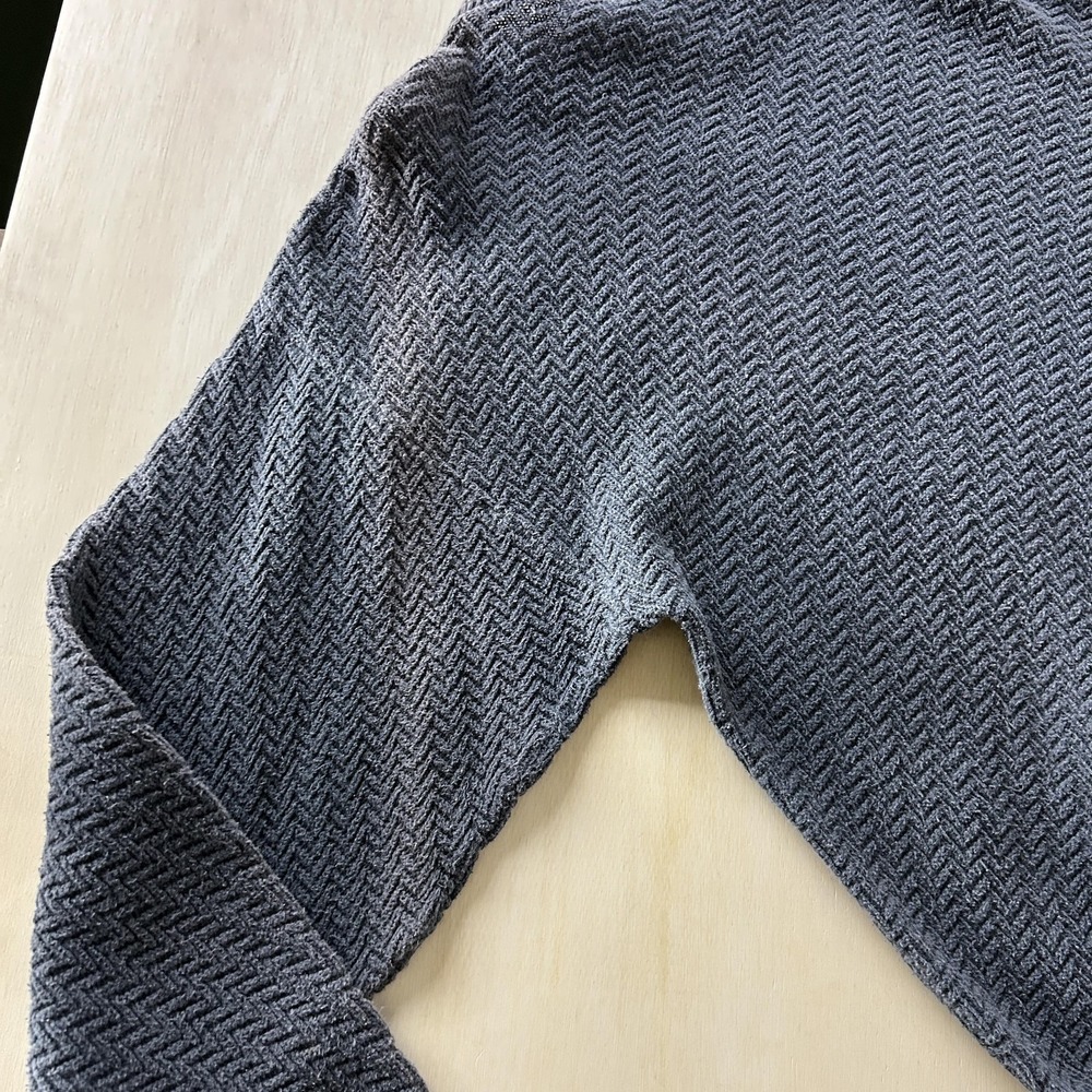 Vintage Repp Ltd Sweater Mens Large Gray Herringbone Knit Crewneck Pullover - Picture 4 of 8